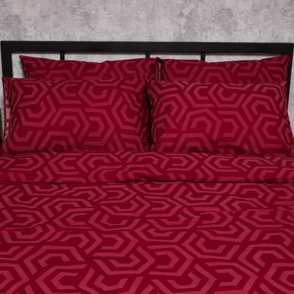 Фото - Комплект постільної білизни Moon&Star Бязь Gold Люкс Burgundy Charm 143х210х2 нав. 4х50х70 (MS-820006118)