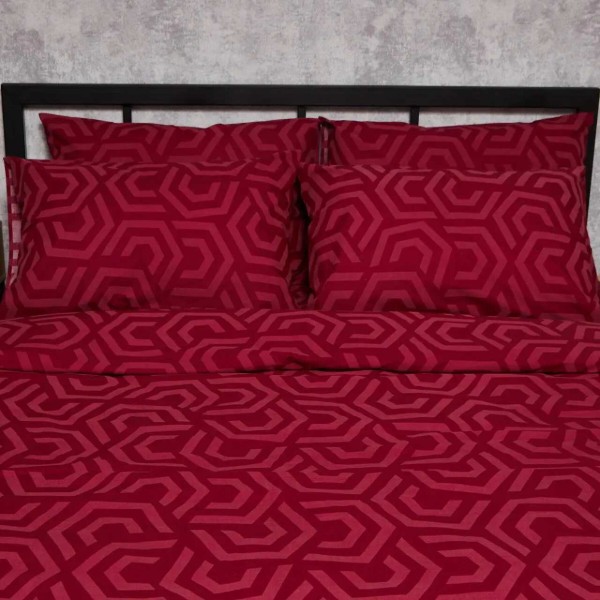 Фото - Комплект постільної білизни Moon&Star Бязь Gold Люкс Burgundy Charm 160х220х2 нав. 2х50х70 (MS-820006121)
