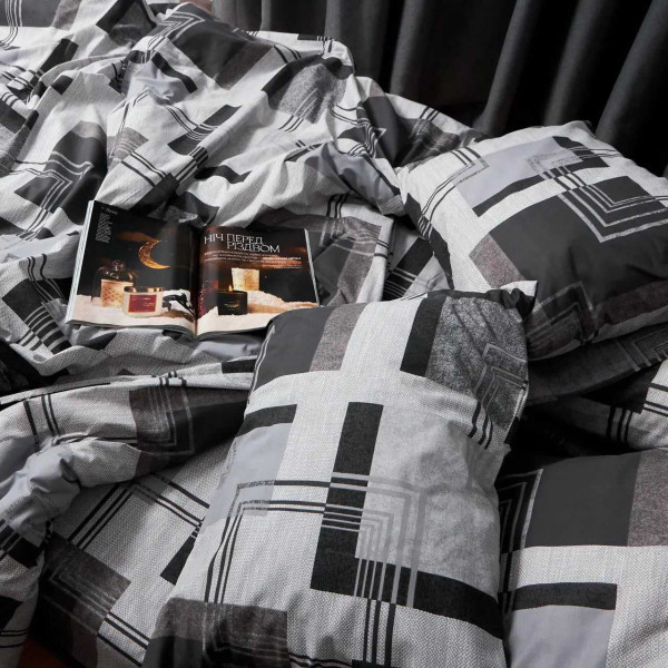 Фото - Комплект постільної білизни Moon&Star Бязь Gold Люкс Modern Vision 160х220 нав. 2х40х60 (MS-820006530)