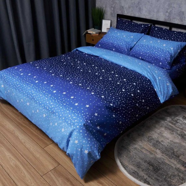 Фото - Комплект постільної білизни Moon&Star Бязь Gold Люкс Night Glow 160х220 нав. 2х50х70 (MS-820006566)