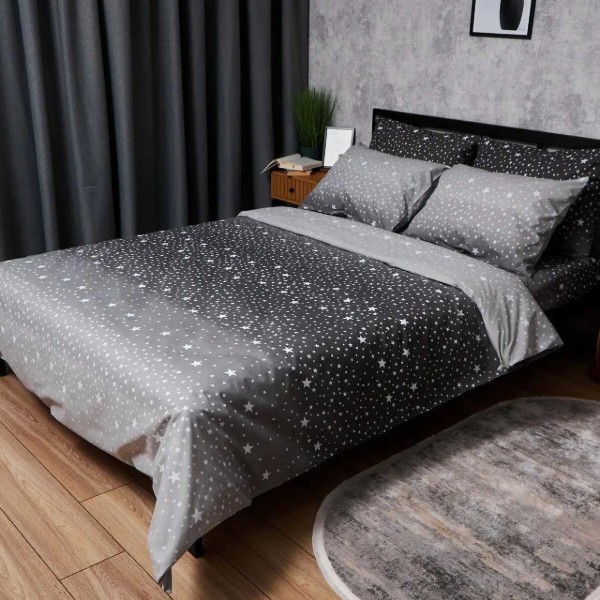Фото - Комплект постільної білизни Moon&Star Бязь Gold Люкс Night Sky 160х220 нав. 2х40х60 (MS-820006600)