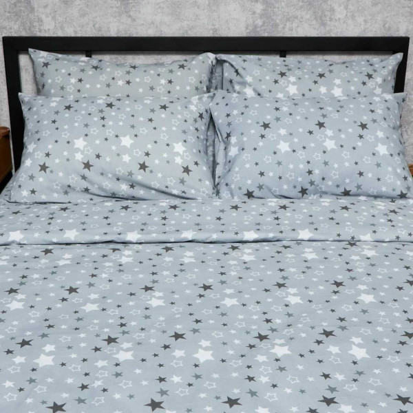 Фото - Комплект постільної білизни Moon&Star Бязь Gold Люкс Silver Stars 175х210 нав. 2х40х60 (MS-820006830)