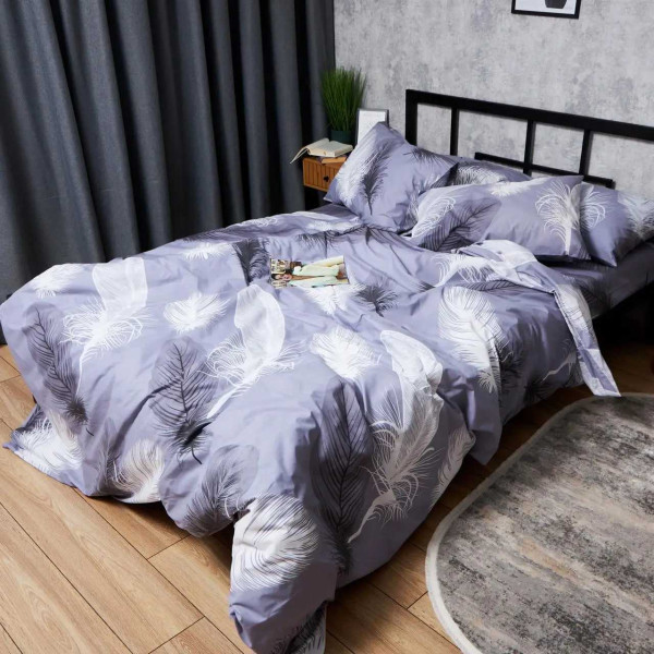 Фото - Комплект постільної білизни Moon&Star Бязь Gold Люкс Soft Plumes 160х220 нав. 2х40х60 (MS-820006915)