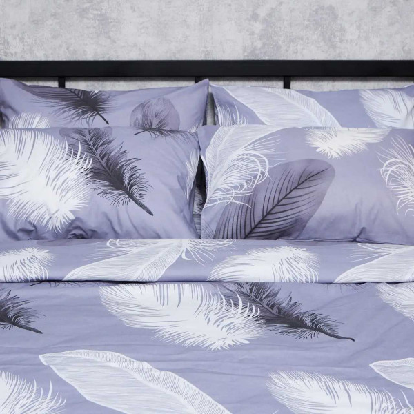 Фото - Комплект постільної білизни Moon&Star Бязь Gold Люкс Soft Plumes 160х220 нав. 2х50х70 (MS-820006916)