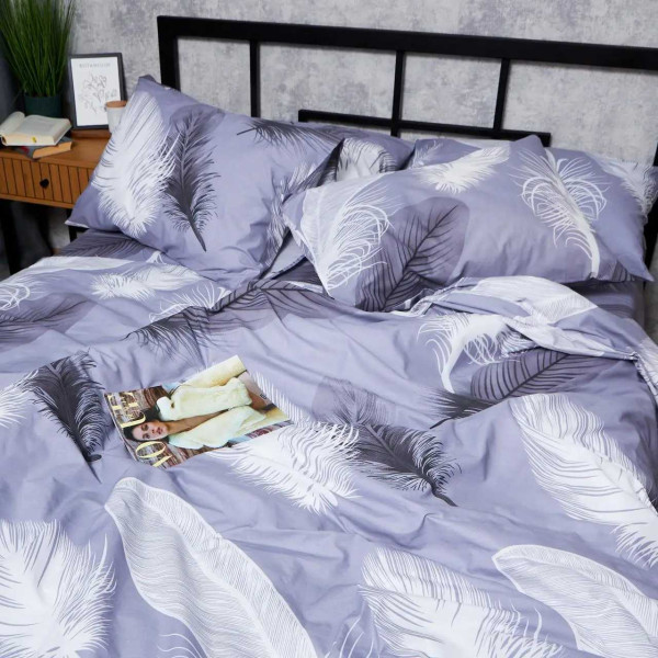 Фото - Комплект постільної білизни Moon&Star Бязь Gold Люкс Soft Plumes 160х220 нав. 2х50х70 (MS-820006916)