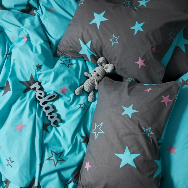 Фото - Комплект постільної білизни Moon&Star Бязь Gold Люкс Starry Skies 175х210 нав. 4х50х70 (MS-820007008)