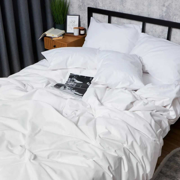 Фото - Комплект постільної білизни Moon&Star Бязь Gold Люкс «White Glow» 200х220 нав. 4х70х70 (MS-820007364)