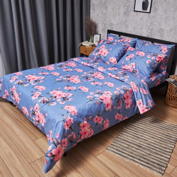 Фото - Комплект постільної білизни Moon&Star Мікросатин Premium «Blossom Sky» King Size 220x240 см нав. 4х50х70 (MS-820007528)