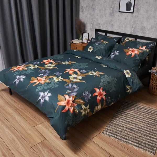 Фото - Комплект постельного белья Moon&Star Микросатин Premium Floral Nocturne 143х210 см нав. 70х70 2 шт. (MS-890000677)