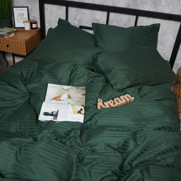Фото - Комплект постельного белья Moon&Star Satin Stripe «Mystic Green» King Size 220x240 нав. 2х40х60 (MS-820008610)