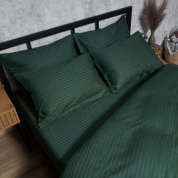 Фото - Комплект постельного белья Moon&Star Satin Stripe Mystic Green 160х220 нав. 4х50х70 (MS-820008633)