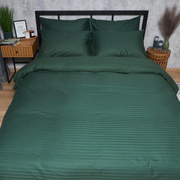 Фото - Комплект постельного белья Moon&Star Satin Stripe «Mystic Green» King Size 220x240 нав. 4х50х70 (MS-820008613)