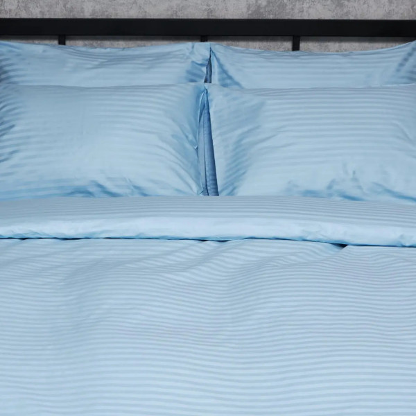Фото - Комплект постельного белья Moon&Star Satin Stripe «Ocean Calm» King Size 220x240 нав. 2х70х70 (MS-820008647)