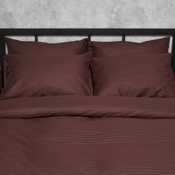 Фото - Наволочка Moon&Star Satin Stripe Warm Espresso 40х60 2 шт (MS-840001267)