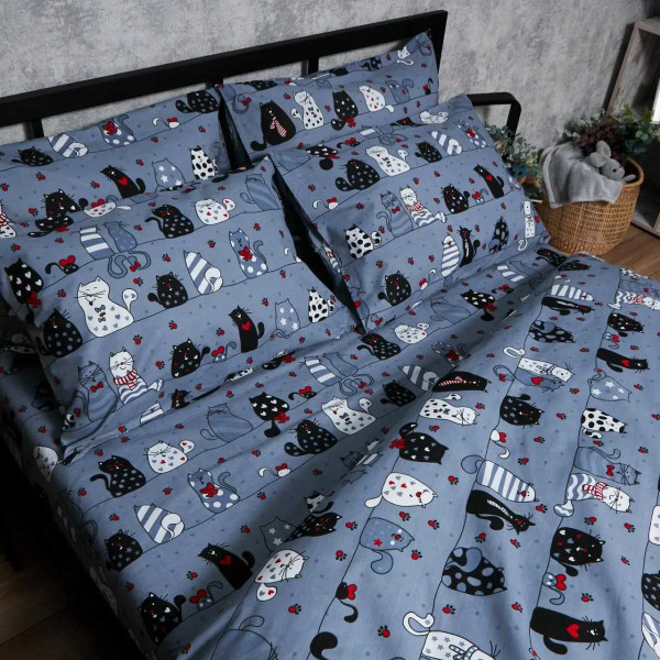 Фото - Комплект постільної білизни дитячий Moon&Star 110х140 нав. 2х40х60 Feline Fun Бязь Gold Люкс (MS-830000233)