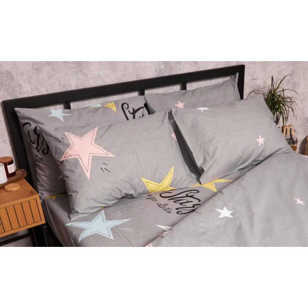 Фото - Наволочка Moon&Star Бязь Gold Люкс Gray Stars 60х60 см 2 шт. (MS-840000202)