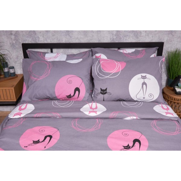 Фото - Наволочка Moon&Star набір Бязь Gold Люкс Mauve Cats 50х50 2 шт. (MS-840000278)