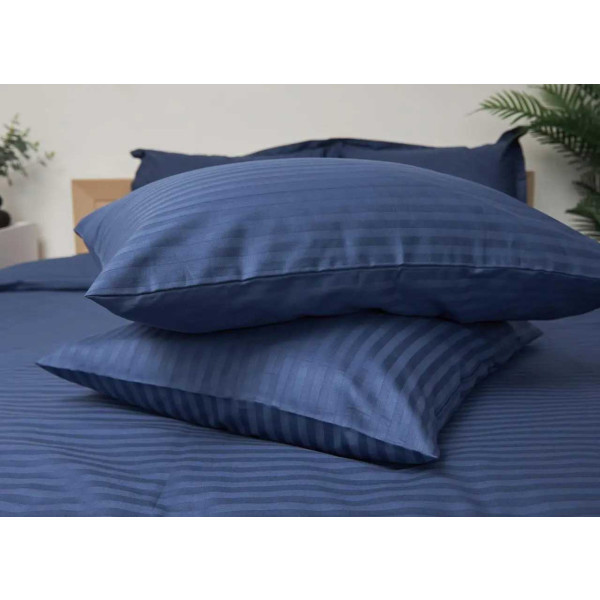 Фото - Наволочка Moon&Star Satin Stripe Delfi Blue 40х40 2 шт. (MS-840000378)