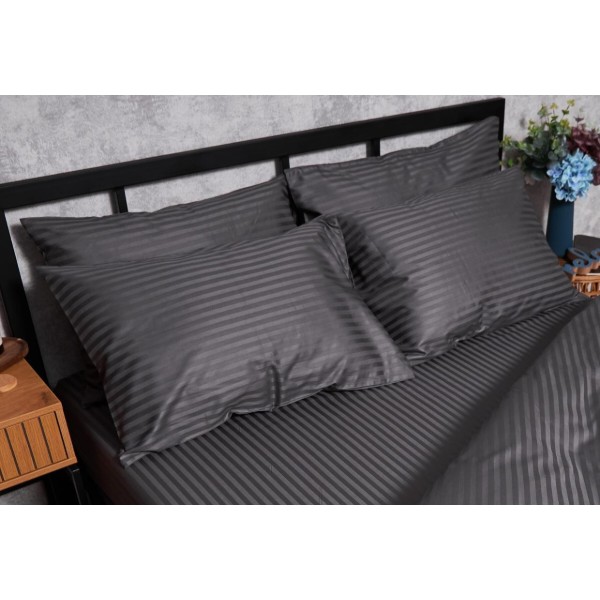Фото - Наволочка Moon&Star набор Satin Stripe Stripe Black 50х50 2 шт. (MS-840000398)