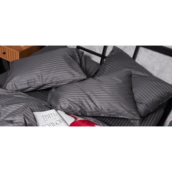Фото - Наволочка Moon&Star набор Satin Stripe Stripe Black 50х50 2 шт. (MS-840000398)