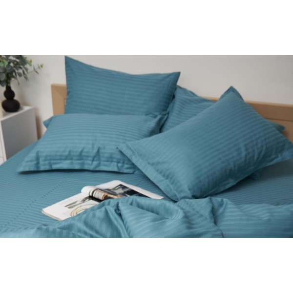 Фото - Наволочка Moon&Star набор Satin Stripe Stripe Green 50х50 2 шт. (MS-840000410)