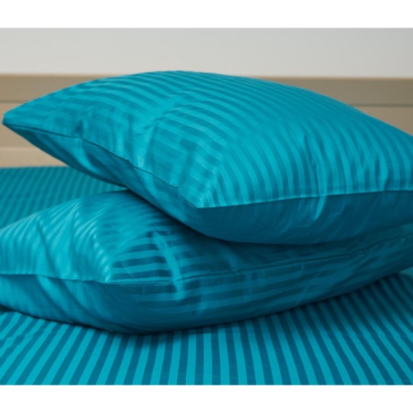 Фото - Наволочка Moon&Star набір Satin Stripe Turkish Blue 50х50 2 шт. (MS-840000428)