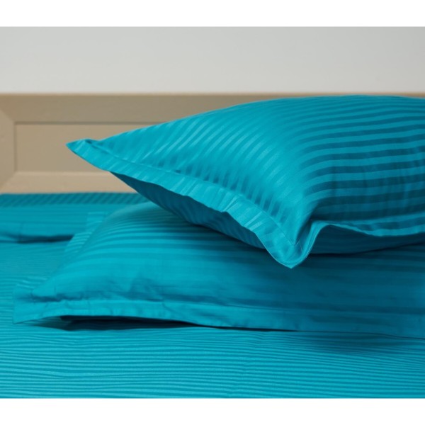Фото - Наволочка Moon&Star набір Satin Stripe Turkish Blue 50х50 2 шт. (MS-840000428)