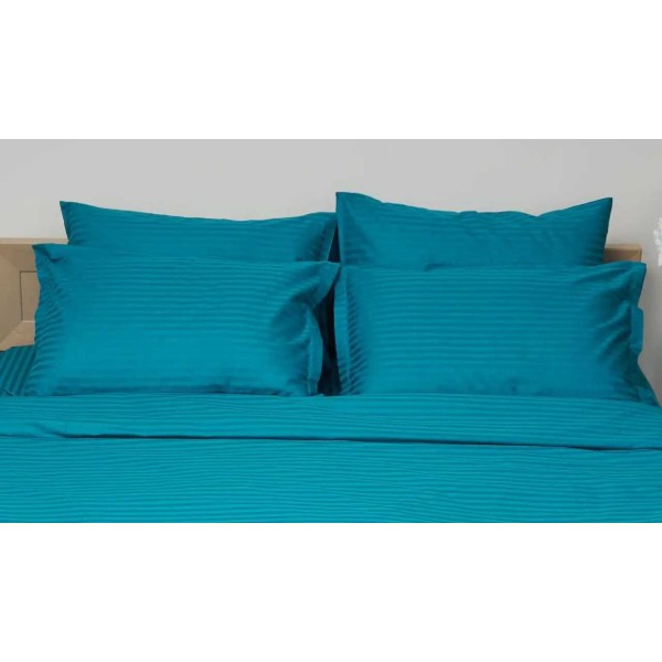 Фото - Наволочка Moon&Star Satin Stripe Turkish Blue 60х60 см 2 шт. (MS-840000430)