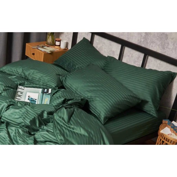Фото - Наволочка Moon&Star Satin Stripe Stripe Verdant 70х70 2 шт. (MS-840000659)