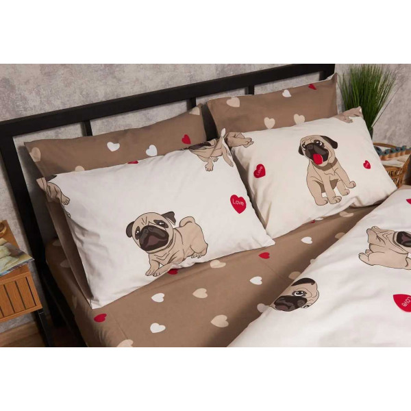 Фото - Наволочка Moon&Star Бязь Gold Люкс Bulldog Love 40х60 см 2 шт. (MS-840000727)