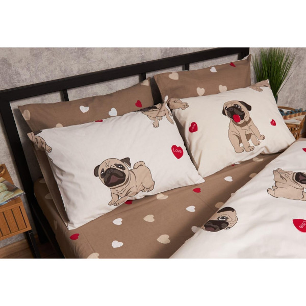 Фото - Наволочка Moon&Star набір Бязь Gold Люкс Bulldog Love 50х50 2 шт. (MS-840000728)