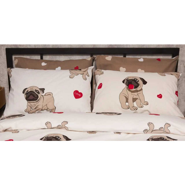 Фото - Наволочка Moon&Star Бязь Gold Люкс Bulldog Love 40х60 см 2 шт. (MS-840000727)
