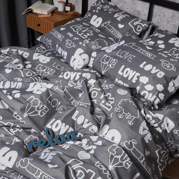 Фото - Наволочка Moon&Star Мікросатин Premium Love Script 70х70 2 шт. (MS-840001115)