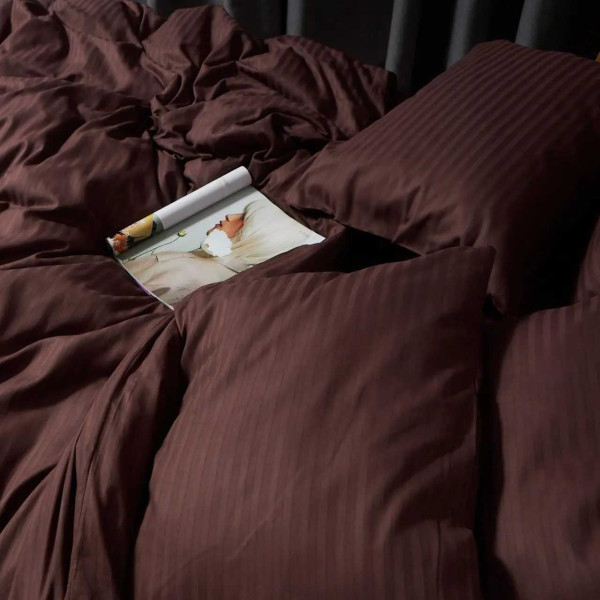 Фото - Наволочка Moon&Star Satin Stripe Warm Espresso 40х40 2 шт. (MS-840001266)