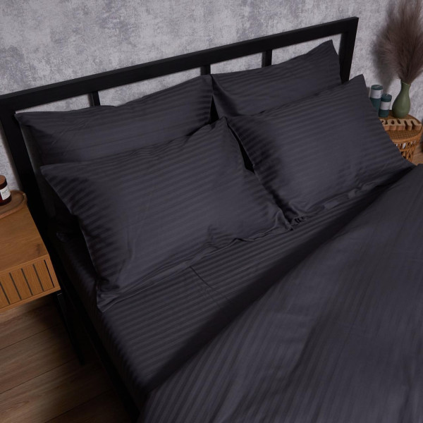 Фото - Наволочка Moon&Star Satin Stripe Dark Serenity 60х60 2 шт. (MS-840001246)