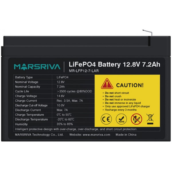 Фото - Акумулятор для ДБЖ Marsriva 12.8V, 7.2A (MR-LFP12-7-LAR)