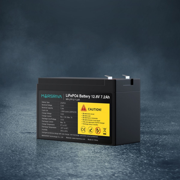 Фото - Акумулятор для ДБЖ Marsriva 12.8V, 7.2A (MR-LFP12-7-LAR)