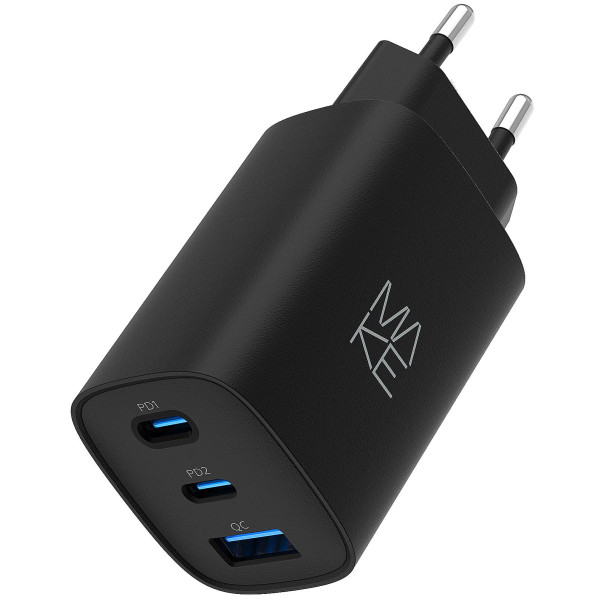 Фото - Сетевое зарядное устройство MAKE 65W GaN 2xPD + QC3.0 Black (MCW-6531GBK)