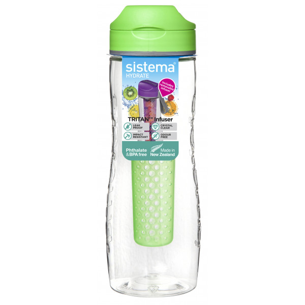 Фото - Пляшка для води Sistema 0,8 л Green с диффузором (660-2)