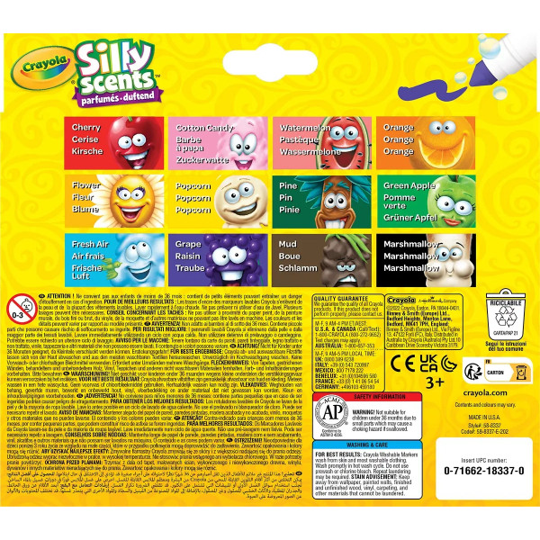 Фото - Фломастери Crayola Silly Scents широка лінія (washable) з ароматом 12 шт. (58-8337)