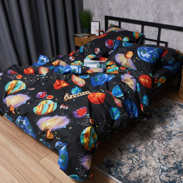 Фото - Комплект постільної білизни Moon&Star Бязь Gold Люкс Universe Magic 175х210 нав. 4х50х70 (MS-820007043)