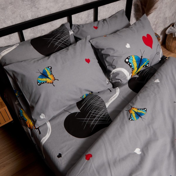 Фото - Комплект постільної білизни Moon&Star Бязь Gold Люкс Butterfly Love 160х220 нав. 2х50х70 (MS-820008876)