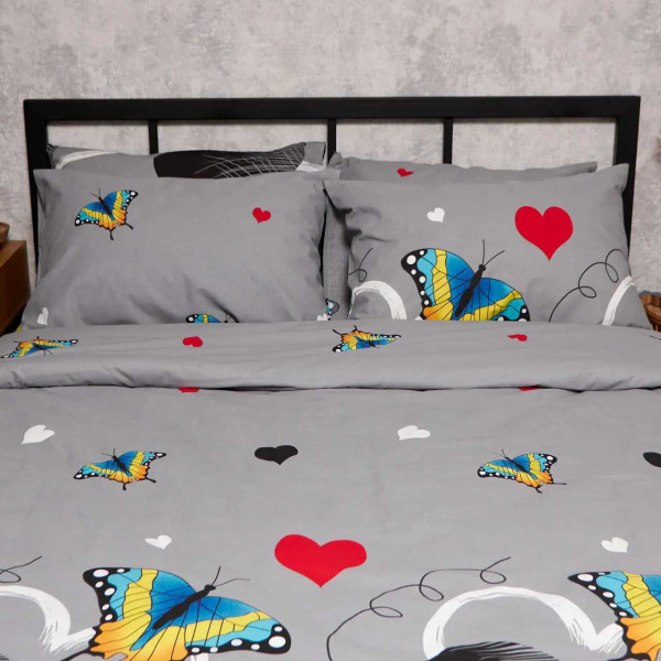 Фото - Комплект постільної білизни Moon&Star Бязь Gold Люкс Butterfly Love 200х220 нав. 2х50х70 (MS-820008866)
