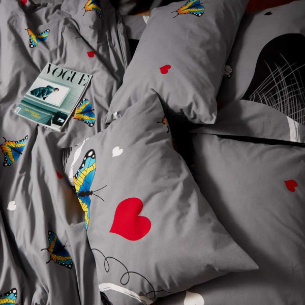 Фото - Комплект постільної білизни Moon&Star Бязь Gold Люкс Butterfly Love 200х220 нав. 2х50х70 (MS-820008866)