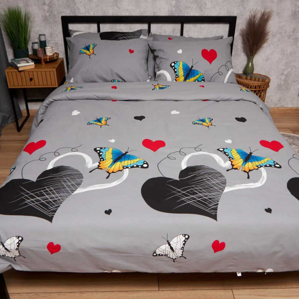 Фото - Комплект постільної білизни Moon&Star Бязь Gold Люкс Butterfly Love 160х220 нав. 2х40х60 (MS-820008875)