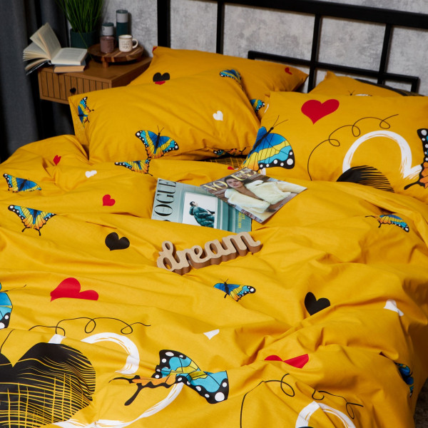 Фото - Комплект постільної білизни Moon&Star Бязь Gold Люкс Butterfly Bloom King Size 220x240 нав. 4х70х70 (MS-820008824)