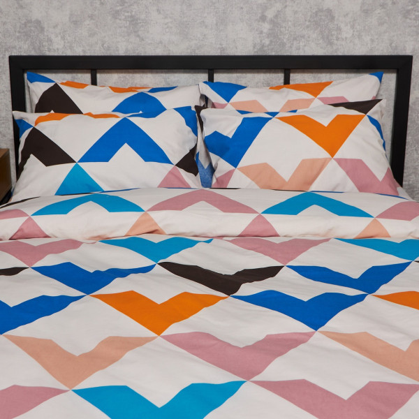 Фото - Комплект постільної білизни Moon&Star Бязь Gold Люкс Color Clash King Size 220x240 нав. 2х70х70 (MS-820008962)