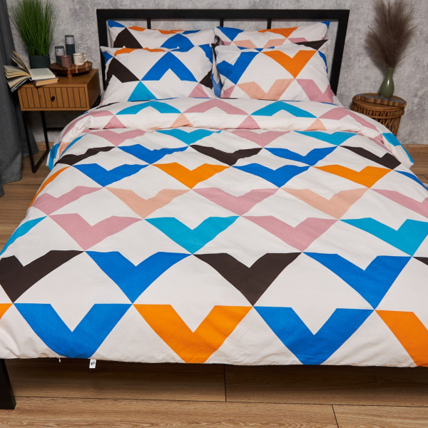 Фото - Комплект постільної білизни Moon&Star Бязь Gold Люкс Color Clash King Size 220x240 нав. 4х50х70 (MS-820008963)