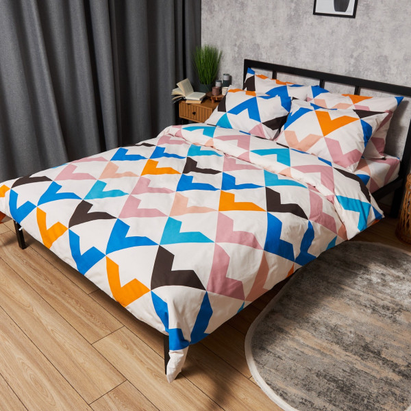 Фото - Комплект постільної білизни Moon&Star Бязь Gold Люкс Color Clash King Size 220x240 нав. 4х50х70 (MS-820008963)