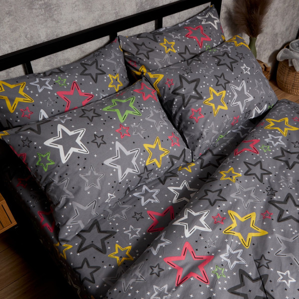 Фото - Комплект постільної білизни Moon&Star Бязь Gold Люкс Cosmic Party King Size 220x240 нав. 2х40х60 (MS-820008995)